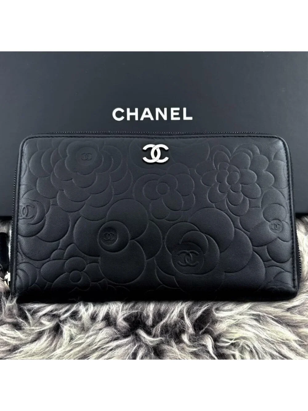 Chanel Wallet Camellia Zip Around